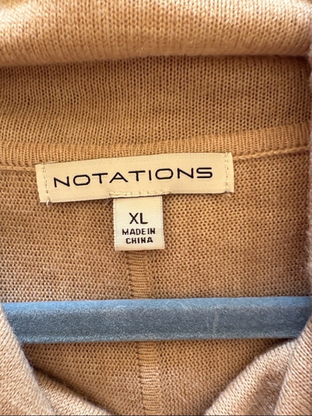 Notations Taupe Fringe Cowl neck tunic - Picture 4 of 5